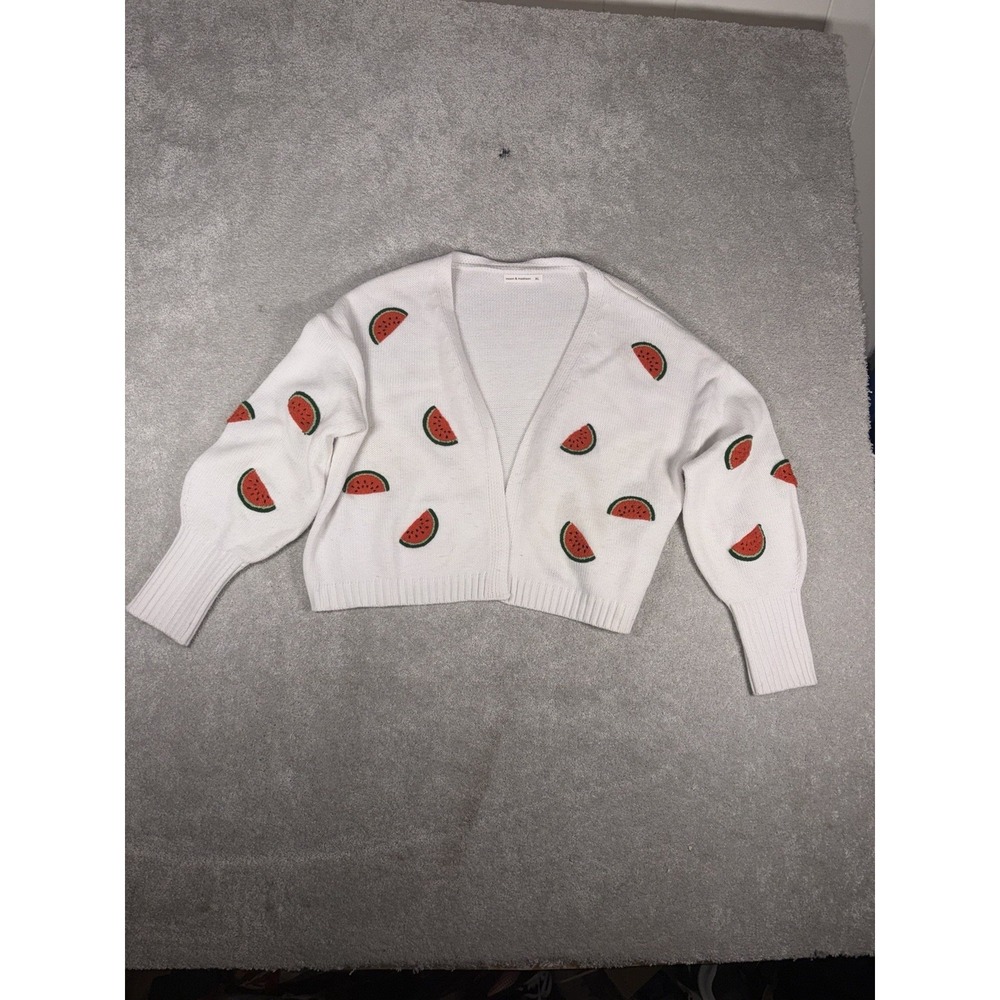 Moon & Madison Women's XL Embroidered Watermelon Slice Cardigan Cottagecore‎